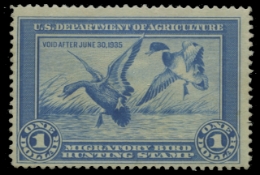 Scan of RW1 1934 Duck Stamp. MLH