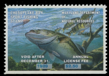 Picture of 1989 Maryland Chesapeake Bay Fishing Stamp