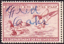 Picture of RW13 1946 Duck Stamp. Used