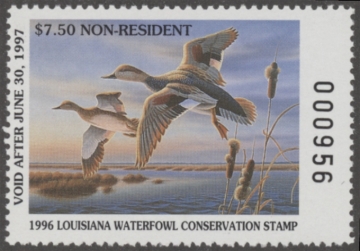 Picture of 1996 Louisiana Duck Stamp Non Resident MNH VF