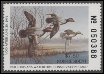Picture of 1990 Louisiana Duck Stamp Non Resident MNH VF