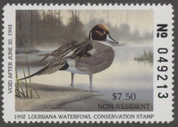 Picture of 1992 Louisiana Duck Stamp Non Resident MNH VF