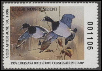 Picture of 1997 Louisiana Duck Stamp Non Resident MNH VF