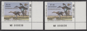 Picture of 1989 Louisiana Duck Stamps - Governor's Edition MNH VF