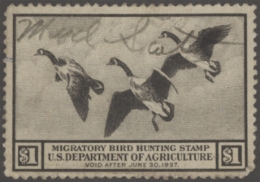 Picture of RW3 1936 Duck Stamp  Used VF