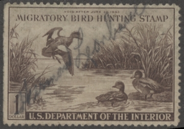 Picture of RW9 1942 Duck Stamp  Used F-VF