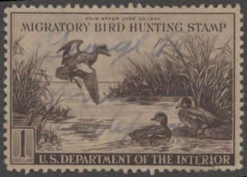 Picture of RW9 1942 Duck Stamp  Used F-VF