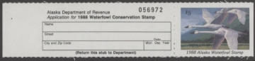 Picture of 1988 Alaska Duck Stamp with Tab MNH VF