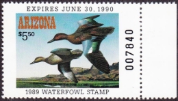 Picture of 1989 Arizona Duck Stamp MNH VF