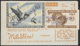 Picture of RW30 1963 Duck Stamp  Used on Nebraska License F-VF