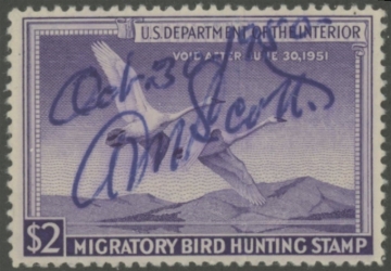 Picture of RW17 1950 Duck Stamp  Used, Creased F-VF
