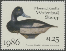 Picture of 1986 Massachusetts Duck Stamp MNH VF