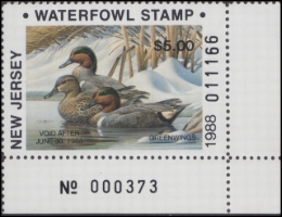 Picture of 1988 NR New Jersey Duck Stamp MNH VF