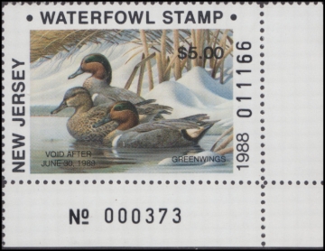 Picture of 1988 NR New Jersey Duck Stamp MNH VF