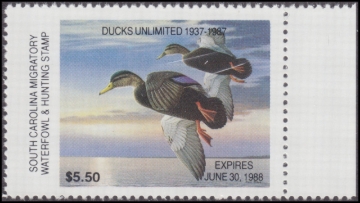 Picture of 1987 South Carolina Duck Stamp MNH VF