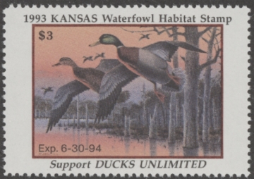 Picture of 1993 Kansas Duck Stamp MNH VF