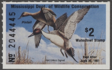 Picture of 1980 Mississippi Duck Stamp MNH VF