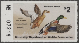 Picture of 1985 Mississippi Duck Stamp Error MNH VF