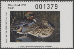 Picture of 1993 Missouri Duck Stamp MNH VF