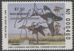 Picture of 1989 Louisiana Duck Stamp Governor's Edition MNH VF