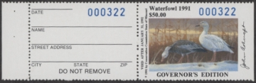 Picture of 1991 Missouri Duck Stamp Governor's Edition MNH VF