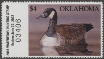 Picture of 2001 Oklahoma Duck Stamp MNH VF