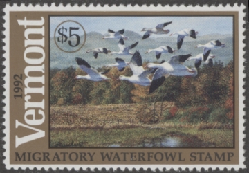 Picture of 1992 Vermont Duck Stamp MNH VF