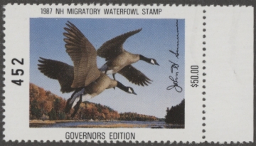 Picture of 1987 New Hampshire Duck Stamp Governor's Edition MNH VF