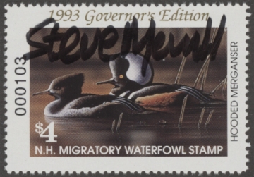Picture of 1993 New Hampshire Duck Stamp Governor's Edition MNH VF