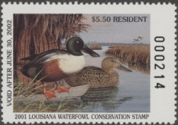 Picture of 2001 Louisiana Duck Stamp MNH VF