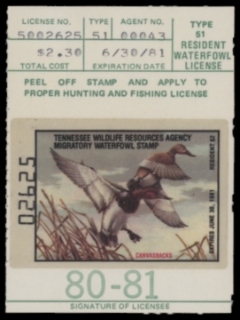 Picture of 1980 Tennessee Duck Stamp MNH VF