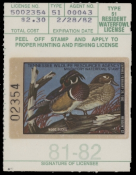 Picture of 1981 Tennessee Duck Stamp MNH VF