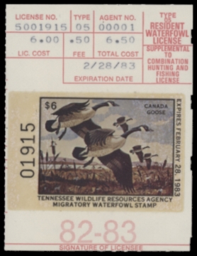 Picture of 1982 Tennessee Duck Stamp MNH VF