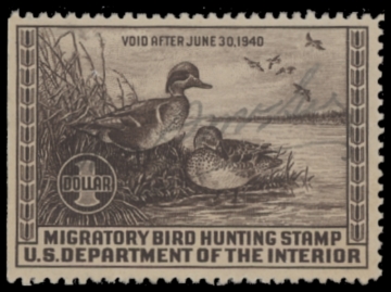 Picture of RW6 1939 Duck Stamp  Used F-VF