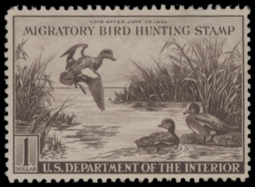 Picture of RW9 1942 Duck Stamp  Unsigned F-VF