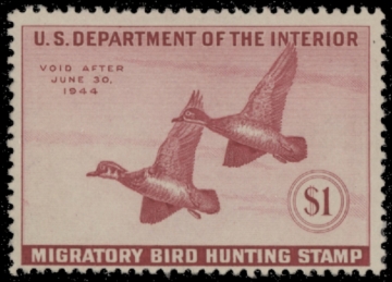 Picture of RW10 1943 Duck Stamp  Unsigned F-VF