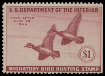 Picture of RW10 1943 Duck Stamp  Unsigned F-VF
