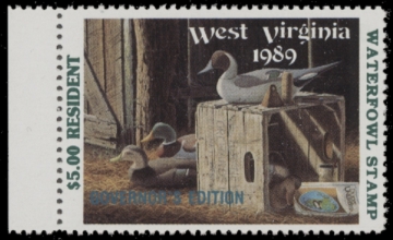 Picture of 1989 West Virginia Duck Stamp Governor's Edition MNH VF