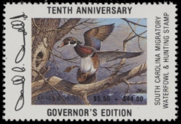 Picture of 1990 South Carolina Duck Stamp Governor's Edition MNH VF