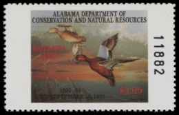 Picture of 1992 Alabama Duck Stamp MNH VF
