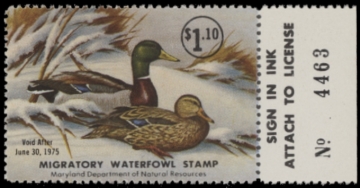 Picture of 1974 Maryland Duck Stamp - First of State MNH VF
