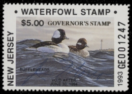 Picture of 1993 New Jersey NR Duck Stamp - Governor's Edition MNH VF