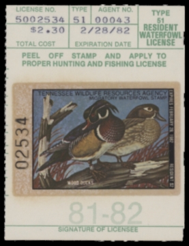 Picture of 1981 Tennessee Duck Stamp MNH VF