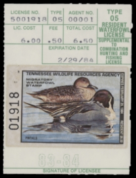 Picture of 1983 Tennessee Duck Stamp MNH VF