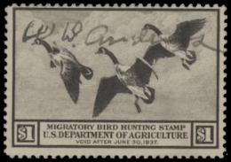 Picture of RW3 1936 Duck Stamp  Used F-VF