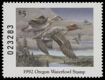 Picture of 1992 Oregon Duck Stamp MNH VF