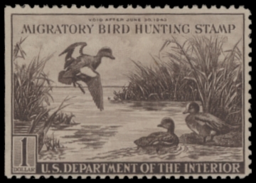 Picture of RW9 1942 Duck Stamp  Unsigned F-VF
