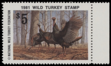 Picture of 1981 National Wild Turkey Federation Wild Turkey Stamp MNH VF