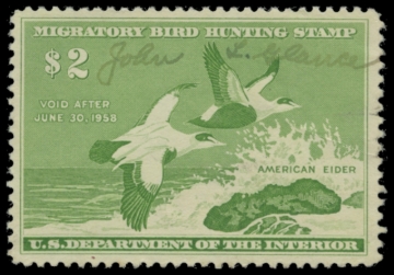 Picture of RW24 1957 Duck Stamp. Used