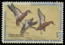 Picture of RW38 1971 Duck Stamp. Unsigned. F-VF 